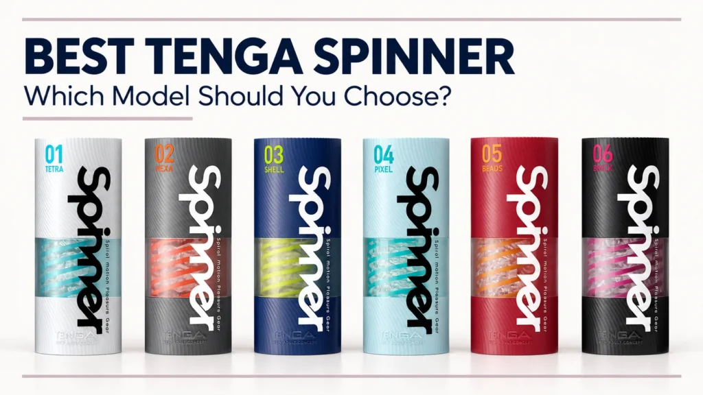 Six regular TENGA Spinner models, 01 TETRA through 06 BRICK, for a model-selection guide.